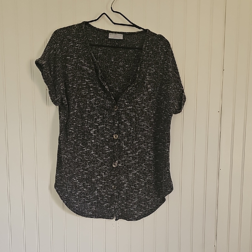 Bobbie Brooks Charcoal Button-Down Shirt
